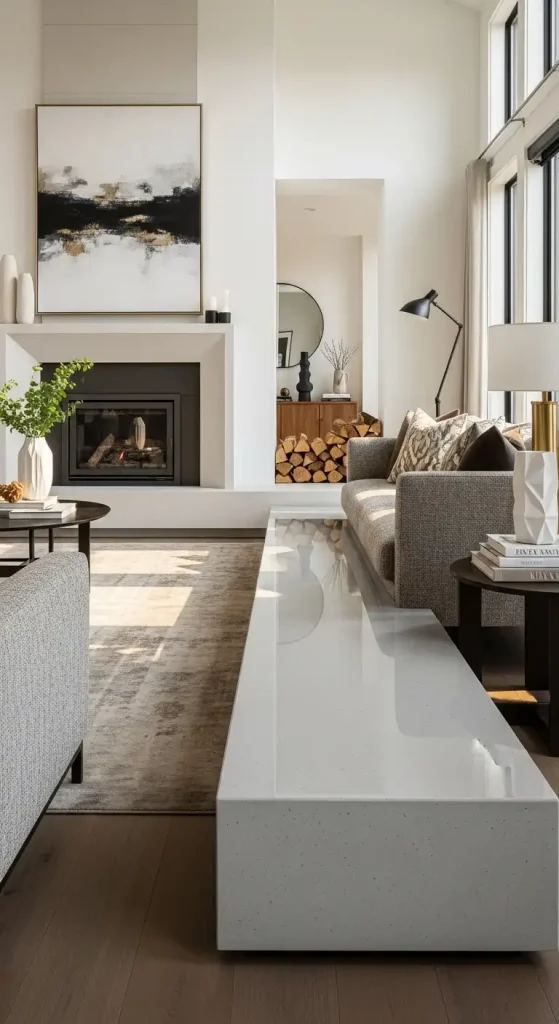 Fireplace Hearth Smooth, Polished Concrete