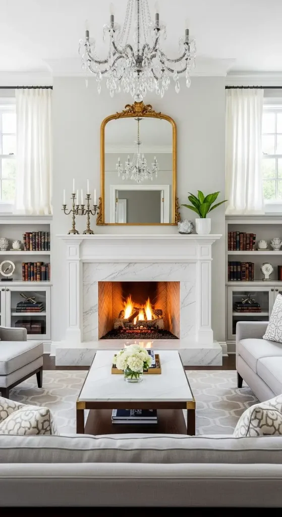 Fireplace Hearth White Marble