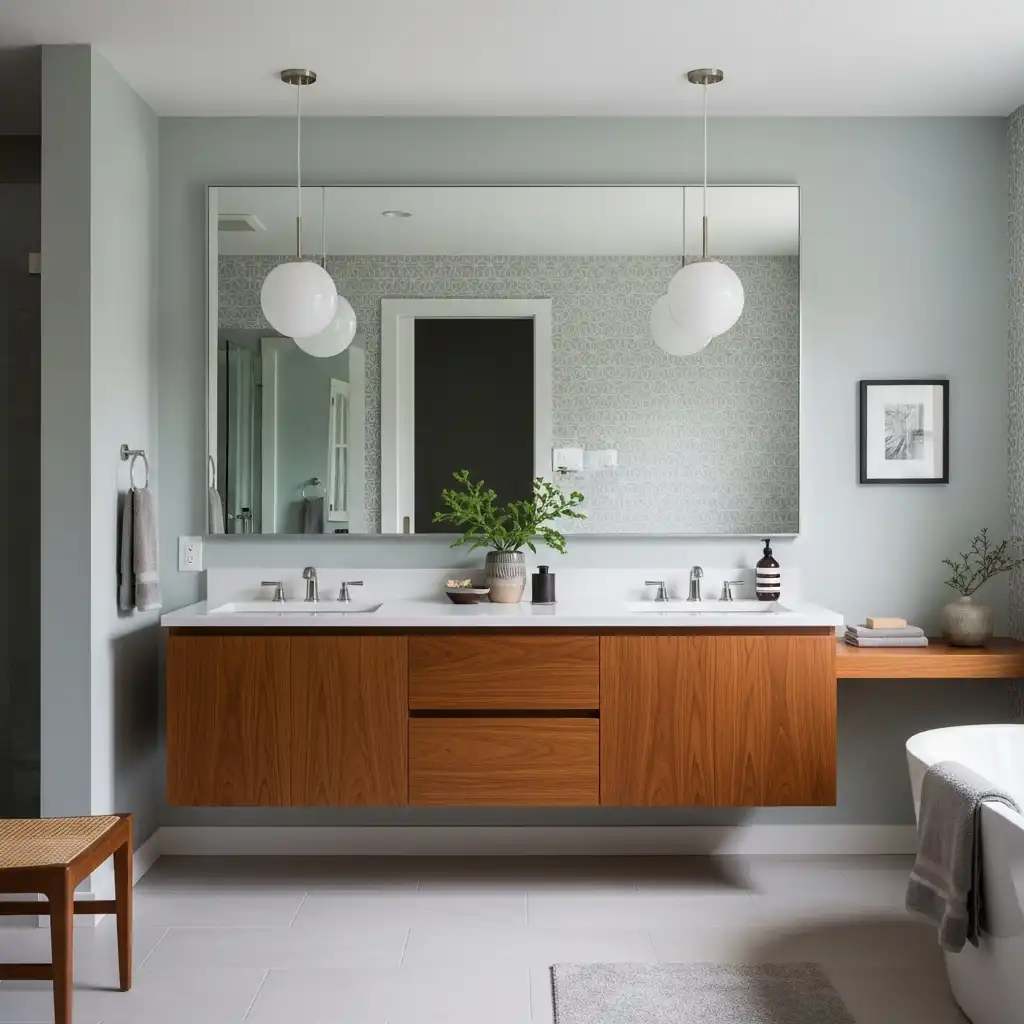 Globe Pendant Lights Over the Vanity