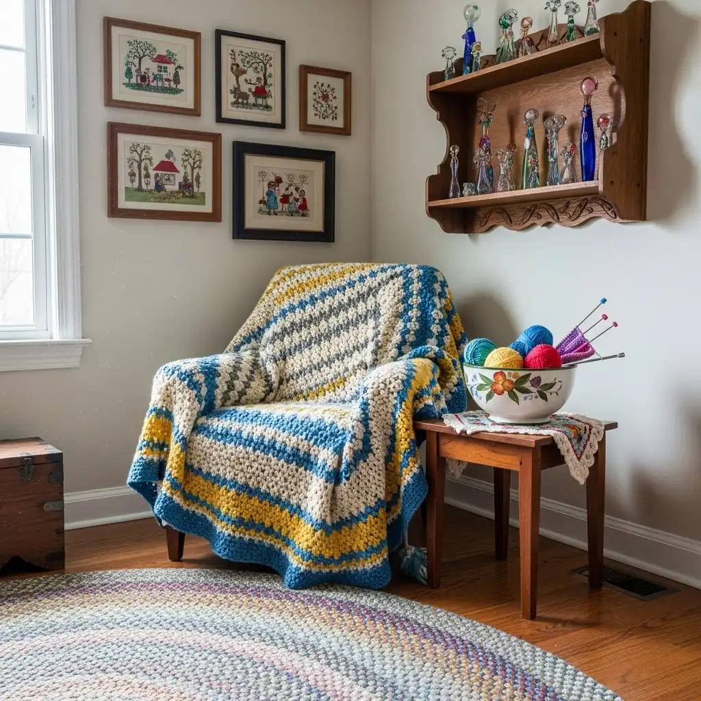 Grandma Core Living Room Handcrafted Elements