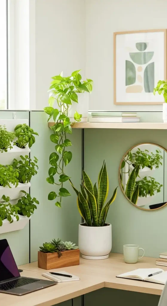 Green Cubicle with Plants