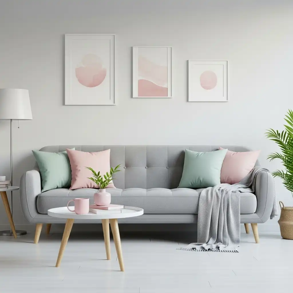 Grey Couch Living Room Ideas Soft Pastels
