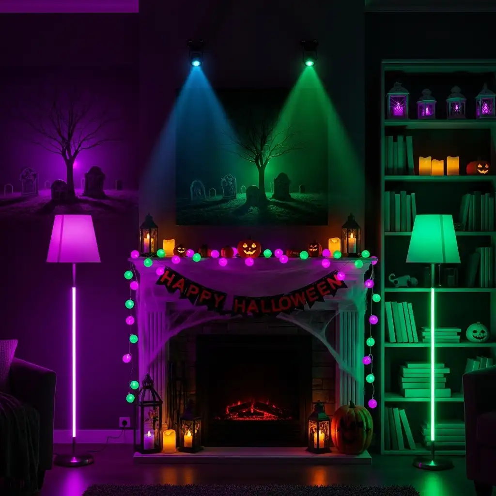 Illuminate with Purple or Green Lights