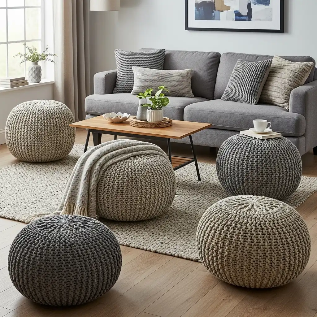 Knitted Poufs
