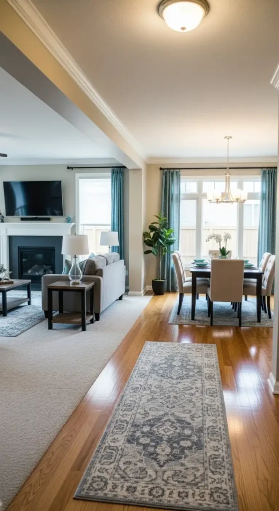 Living Room and Dining Room Combo Ideas Define a Pathway