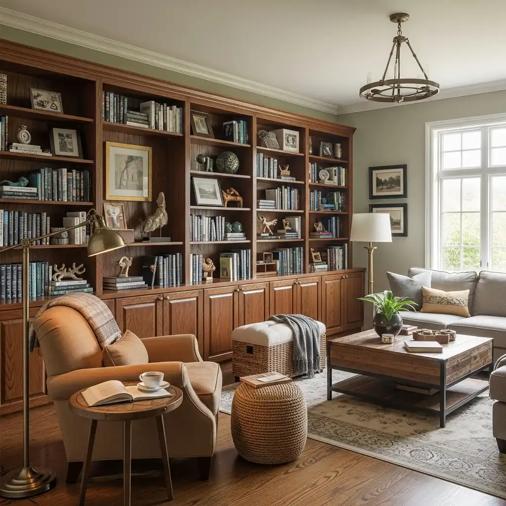Living Room and Home Library