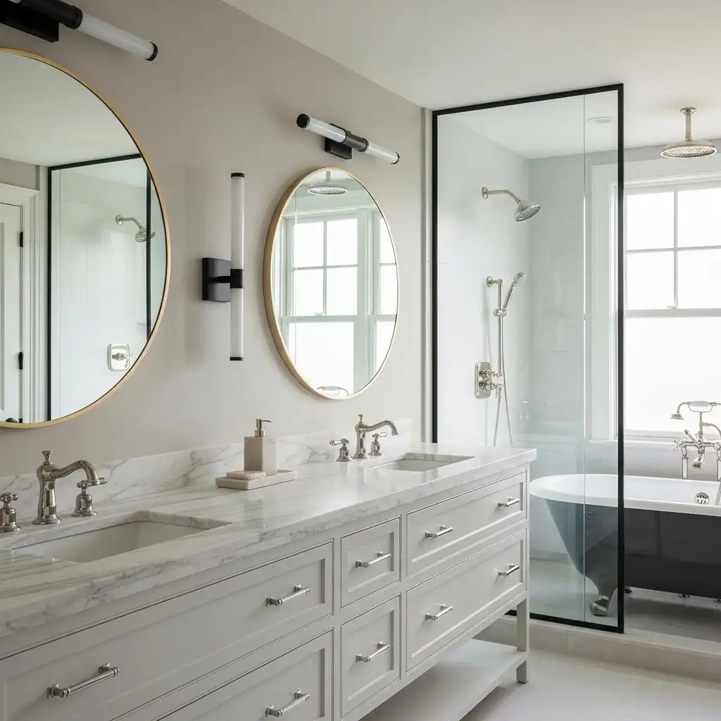 Master Bath Ideas Mix Finishes