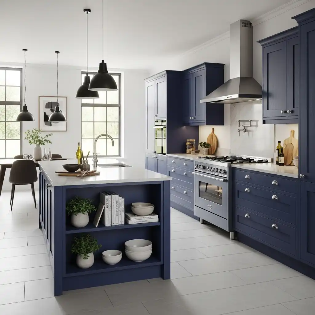 Matte Finish Blue Cabinets