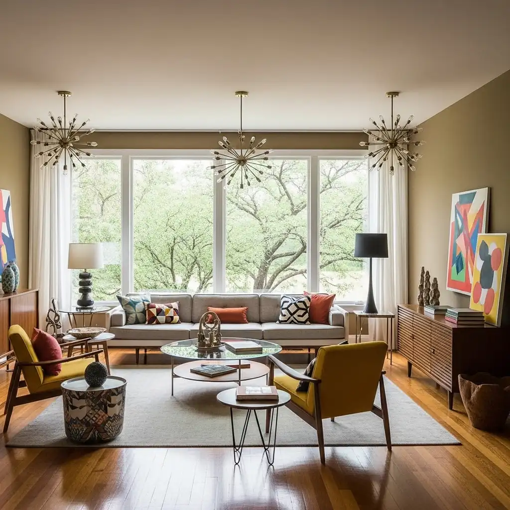 Mid Century Modern Living Room Style with a Low-Slung Sofa