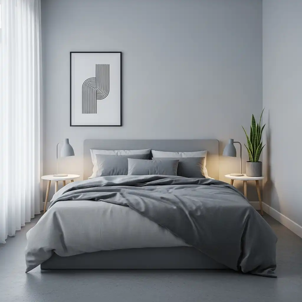 Minimalist Look grey bed