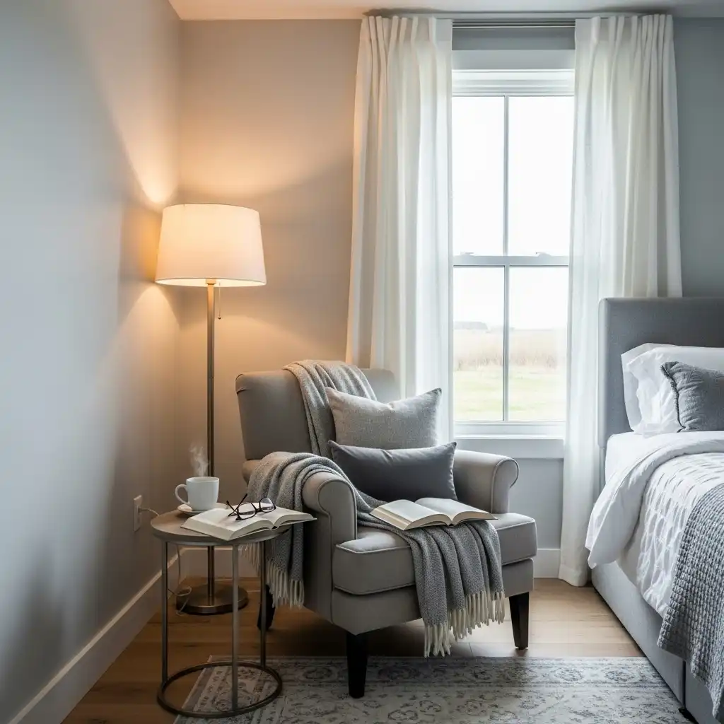Modern Cottage Bedroom A Cozy Reading Chair