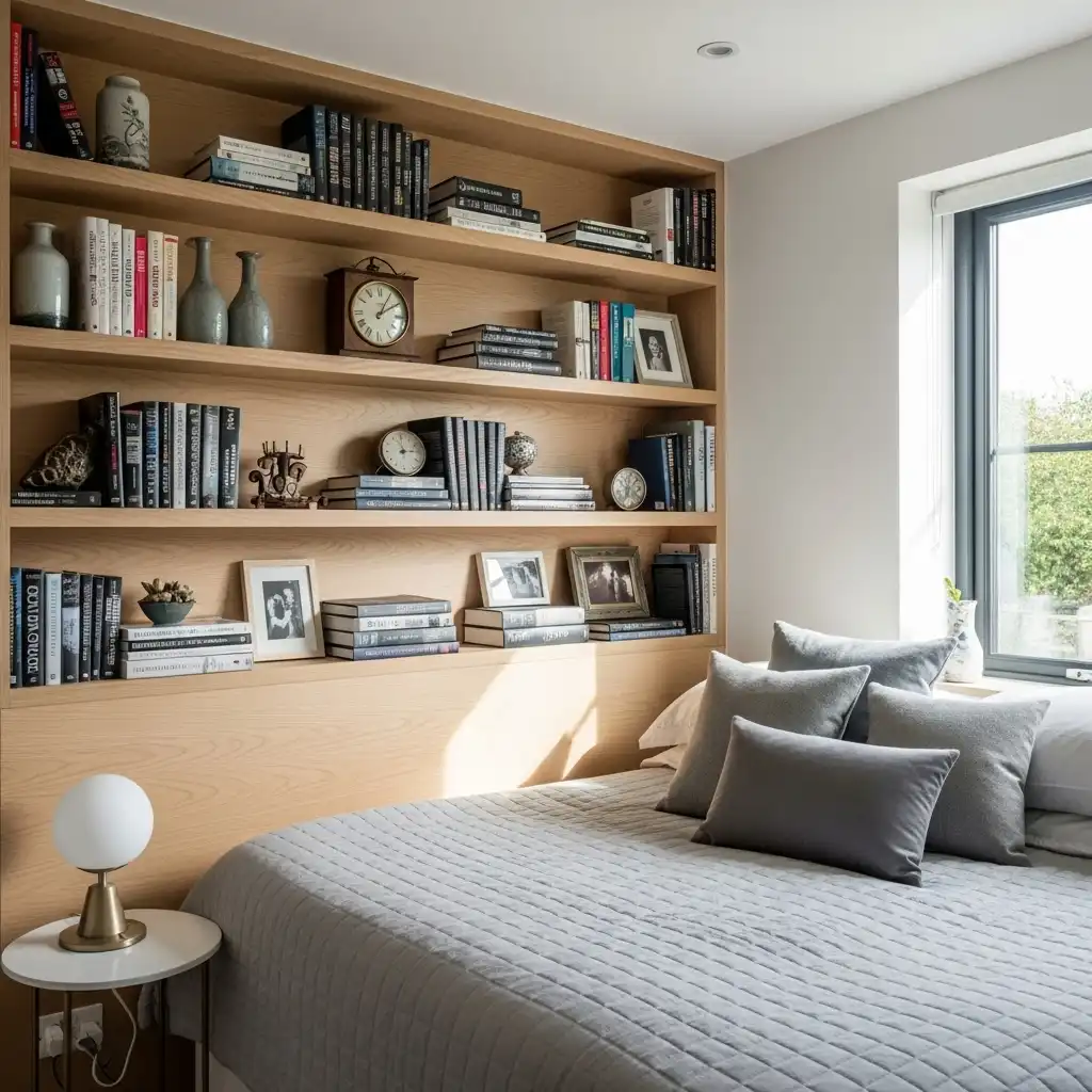Modern Cottage Bedroom ideas Built-in Shelving
