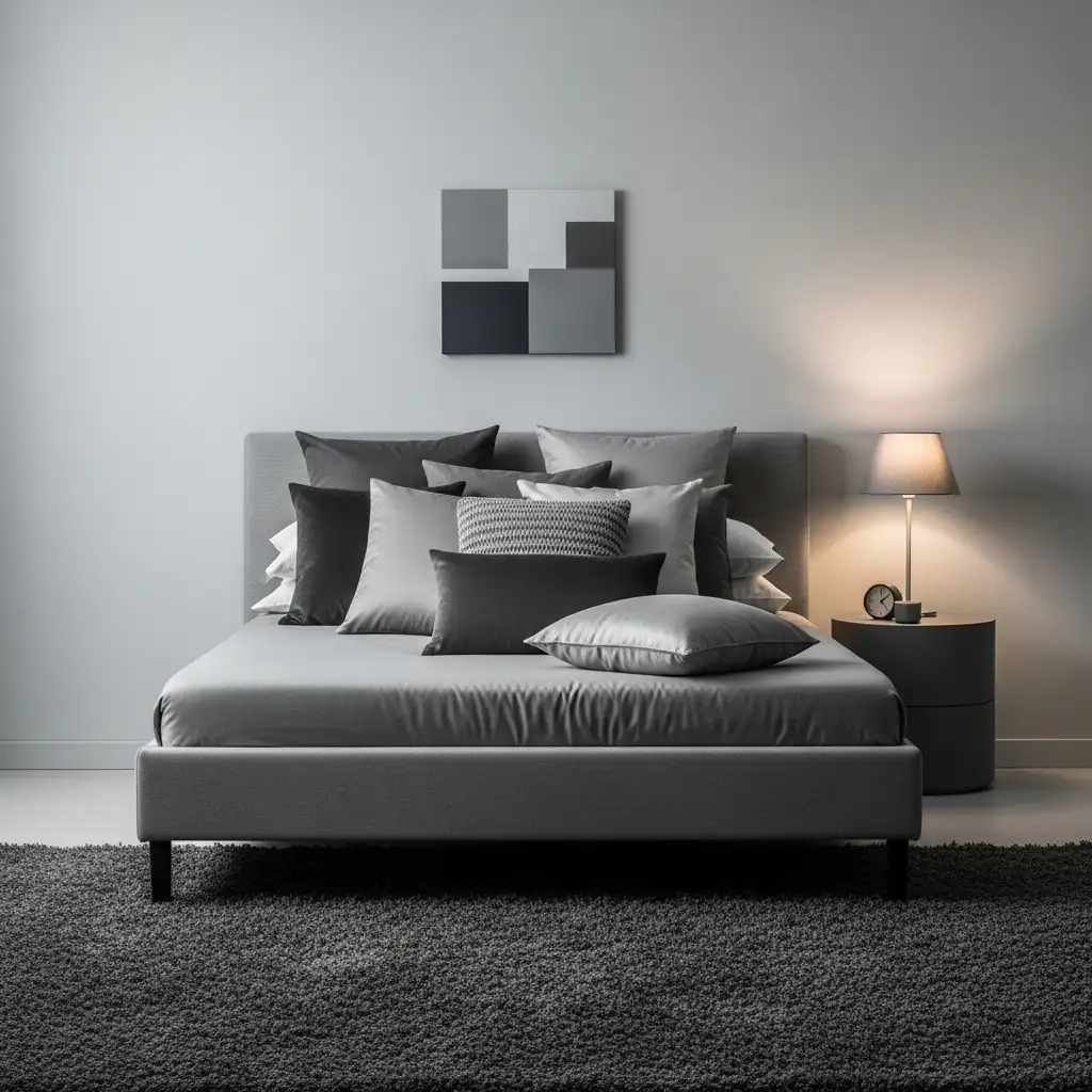Monochromatic Grey Bedroom Ideas