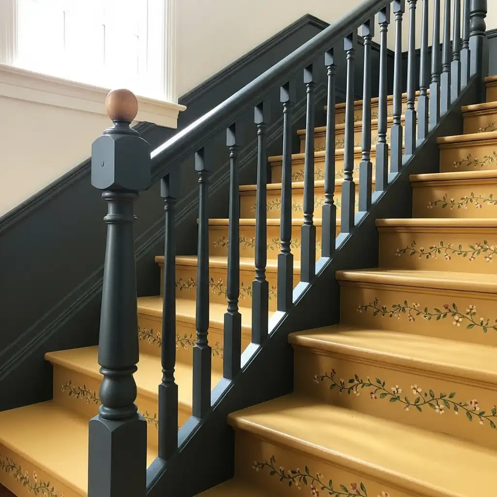 Painted Bannister & Railing