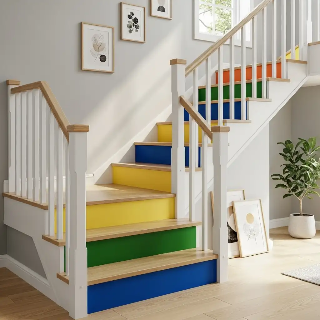 Pop of Color on the Risers