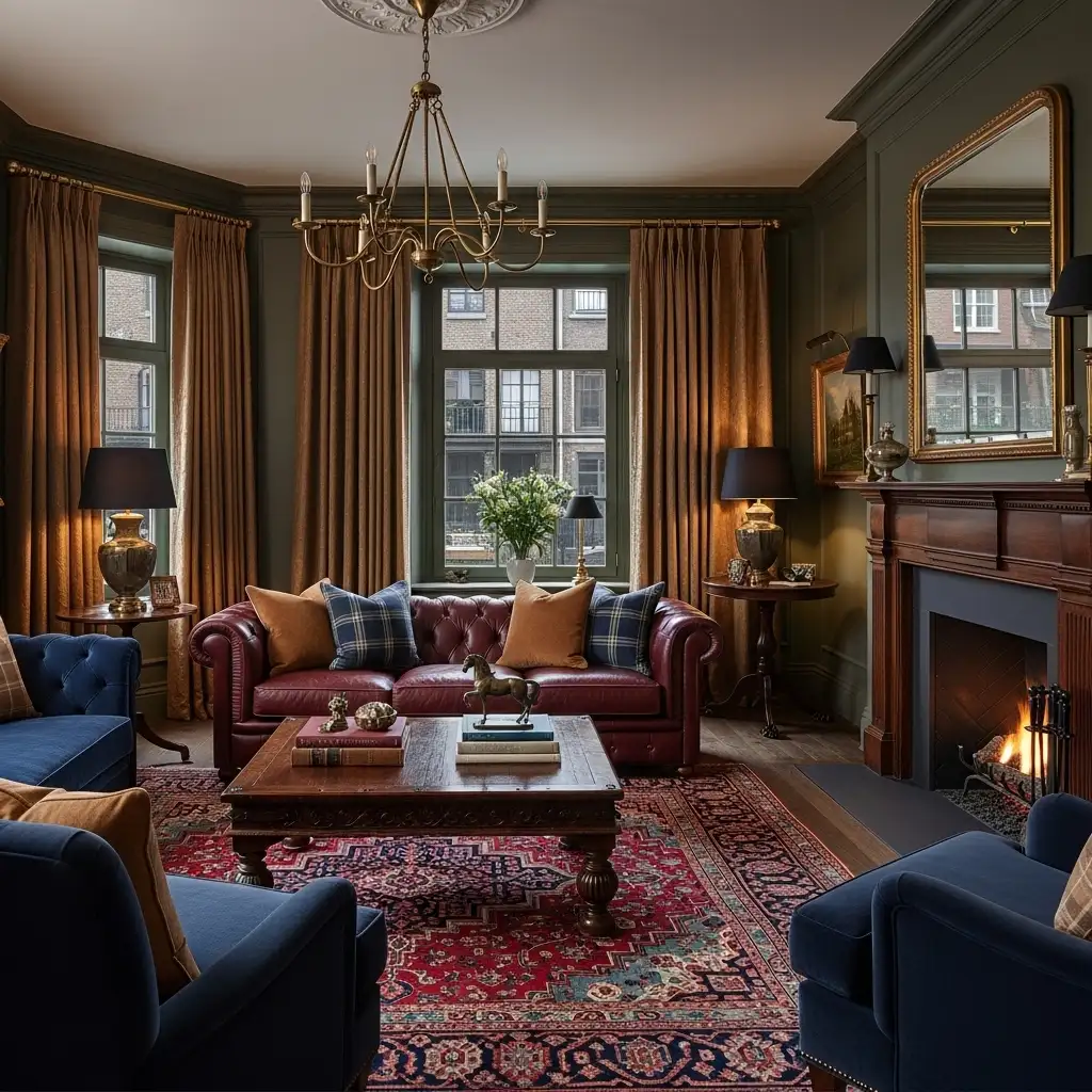 Ralph Lauren Living Room Deep Color Palettes