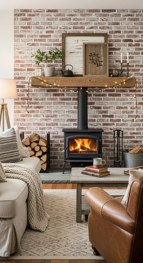 Rustic Brick Accent Wall