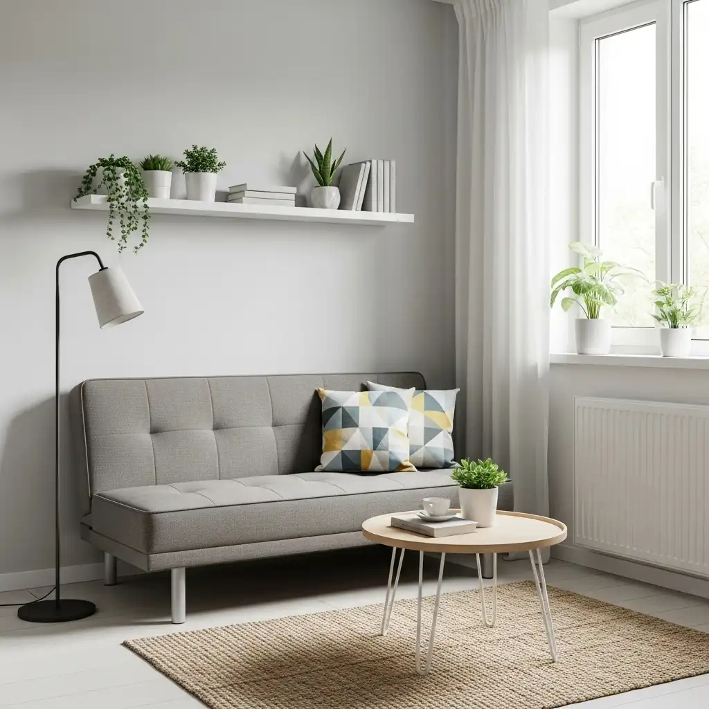 Small Living Room Sofa with a Slim Profile