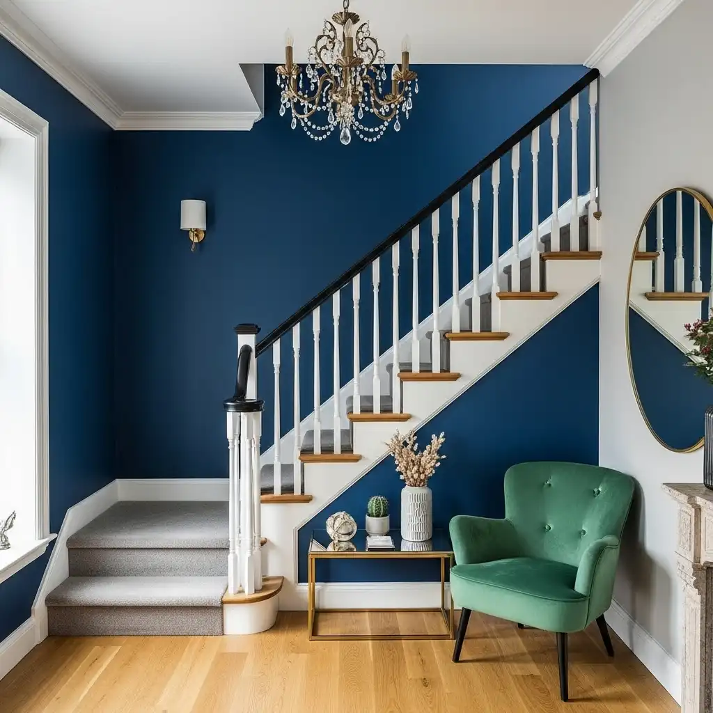 Staircase Wall Design Ideas Bold Accent Wall