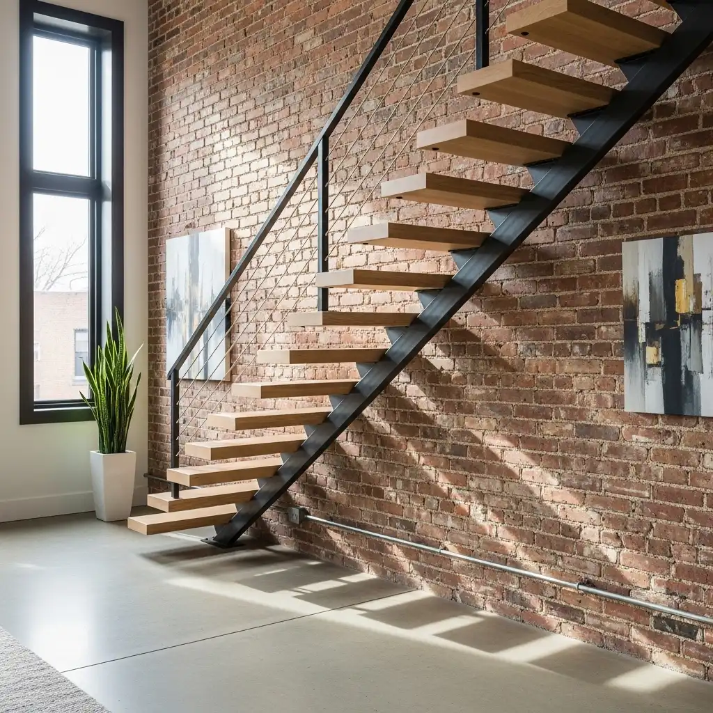 Staircase Wall Design Ideas Exposed Brick