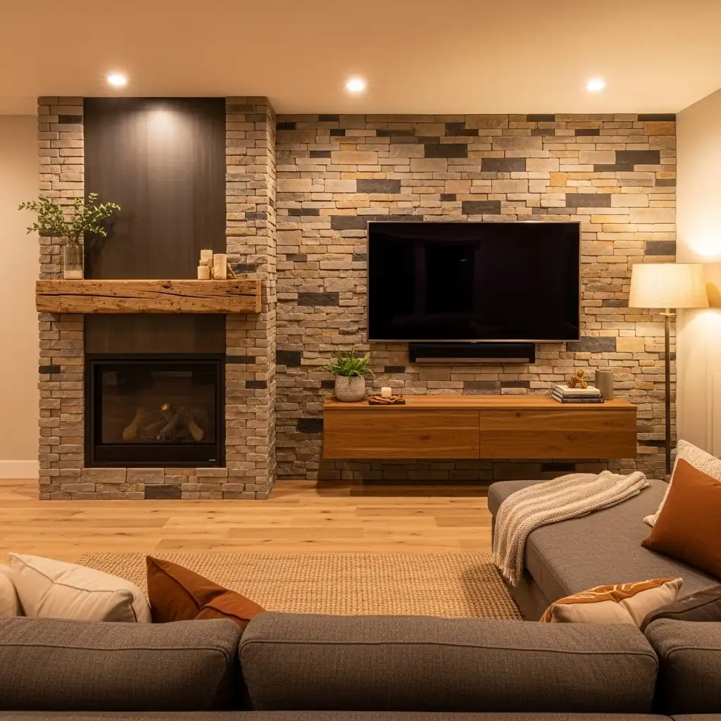 Stone or Brick Veneer for a Rustic Look
