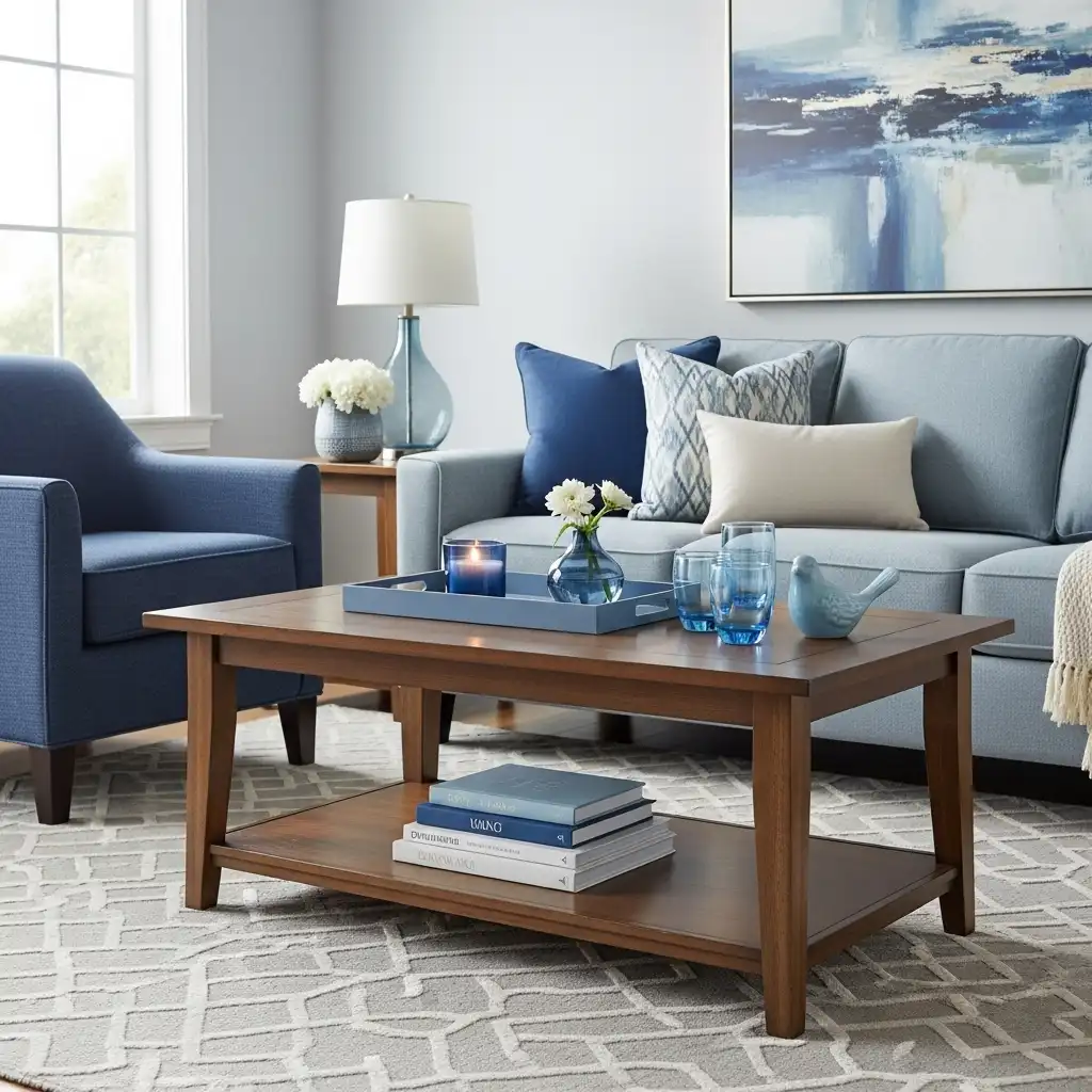 Style Your Coffee Table with Blue Accents