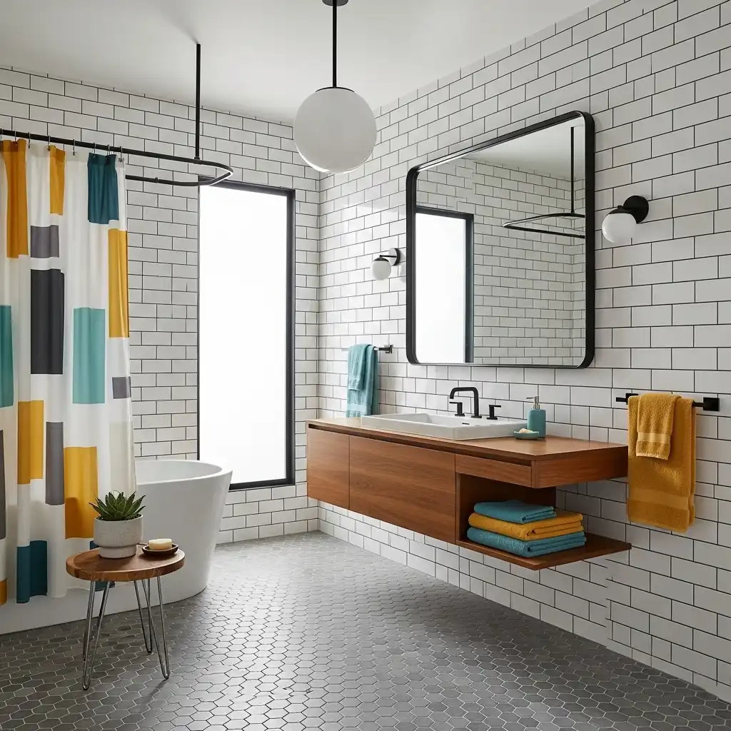 Subway Tiles With Contrasting Grout