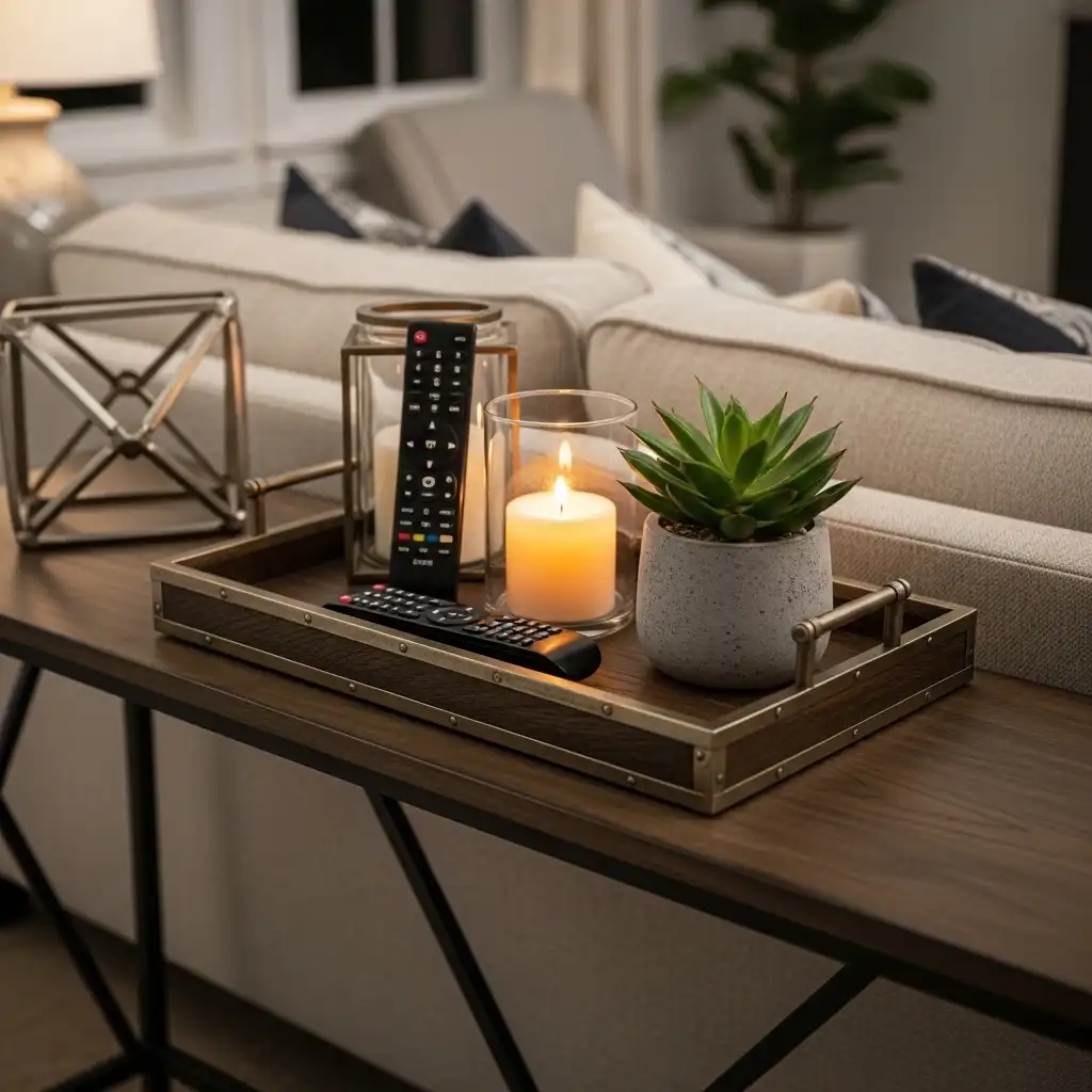 Table Behind Couch ideas Decorative Trays