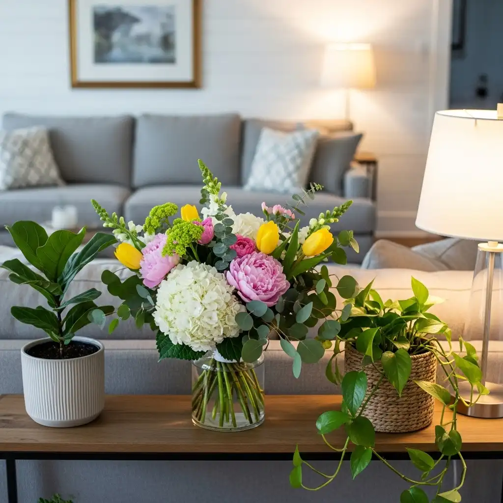 Table Behind Couch ideas Fresh Floral or Greenery Arrangements