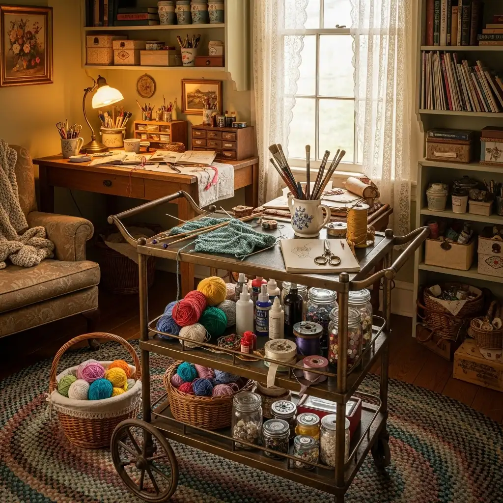 Use a Vintage Rolling Cart