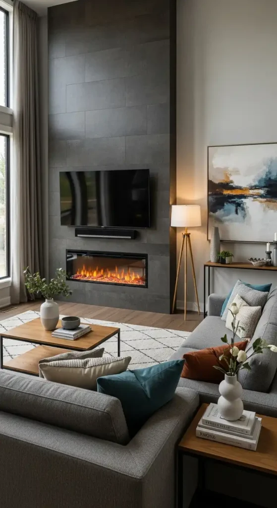 Wall-Mounted Electric Fireplace Ideas