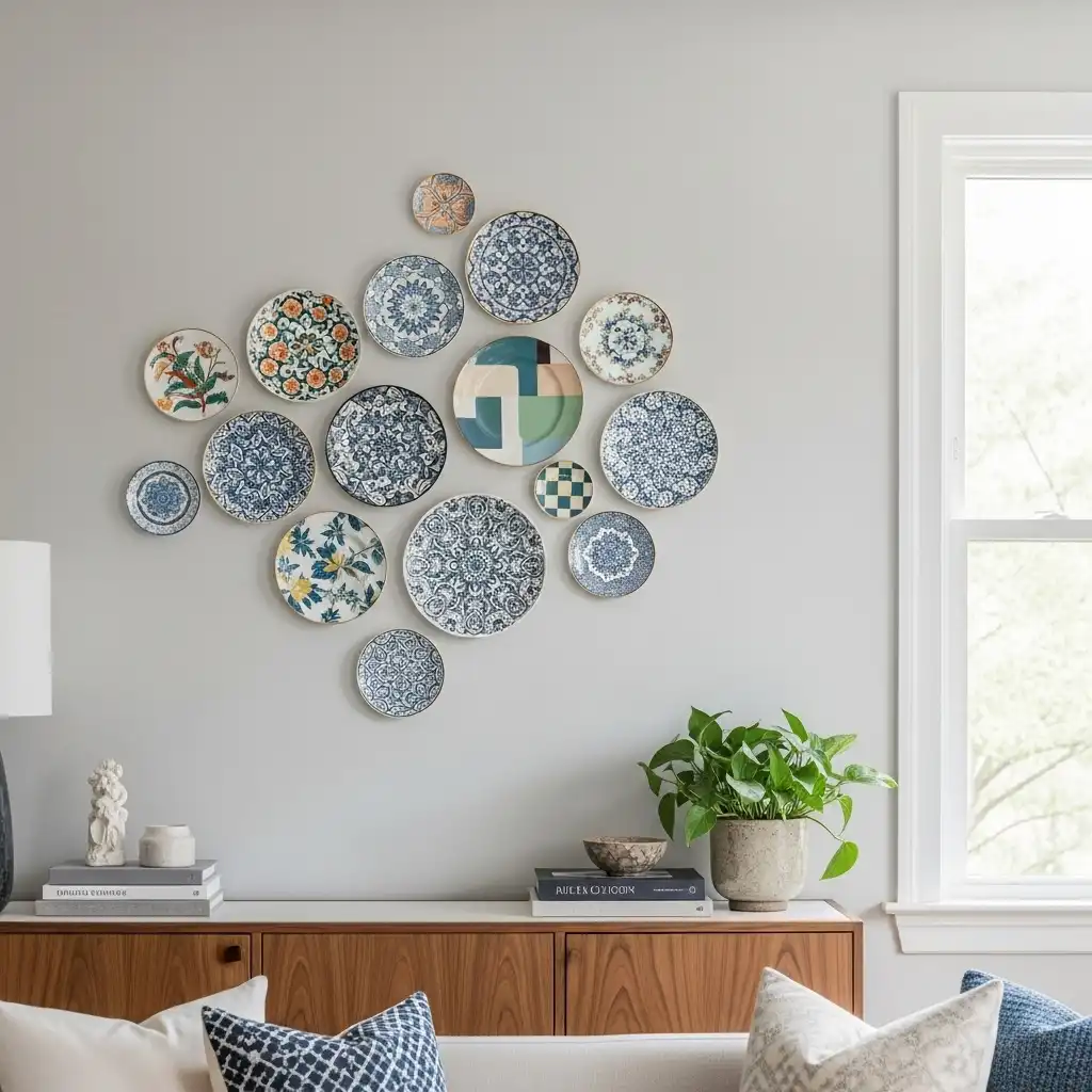 Wall of Decorative Plates
