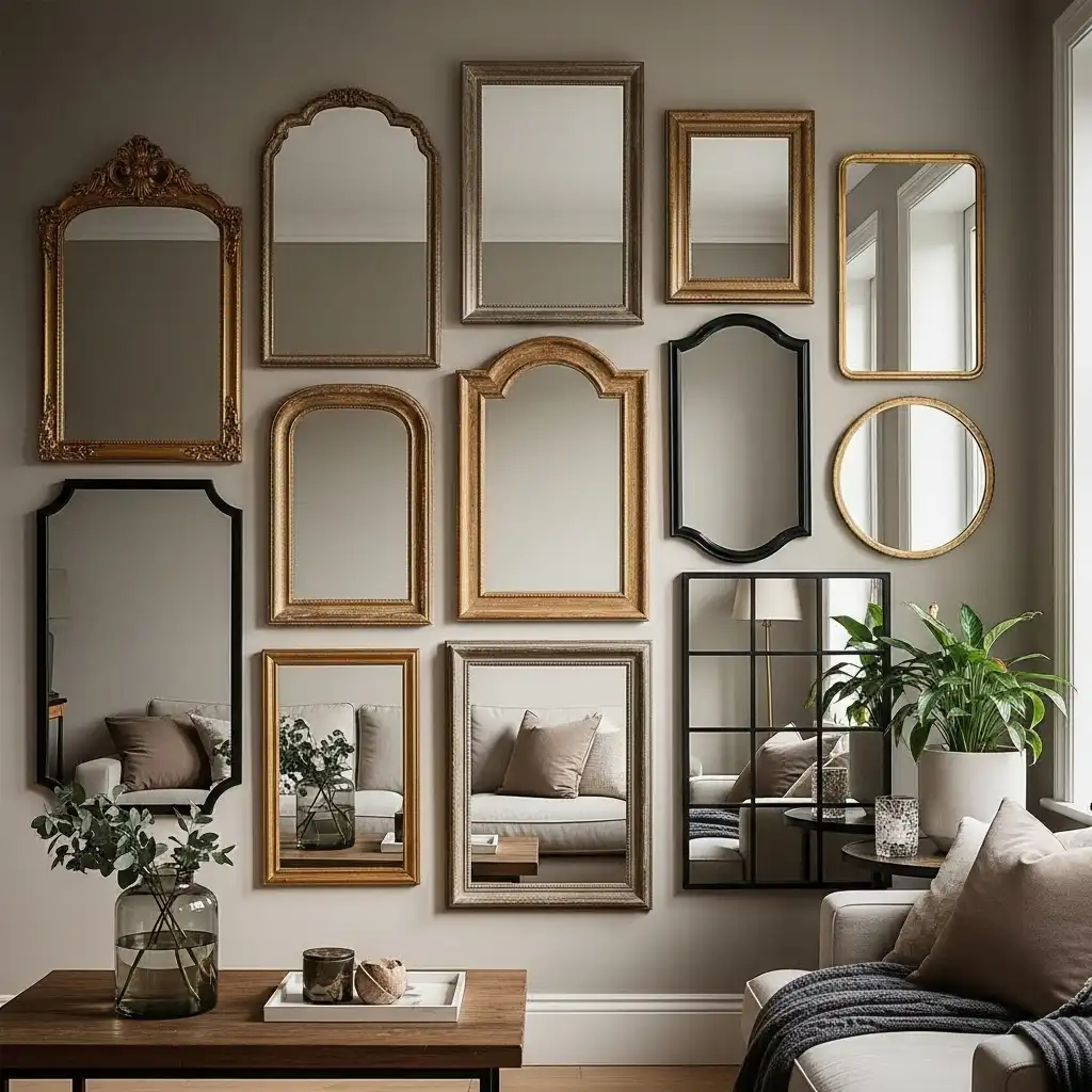 Wall of Mismatched Mirrors