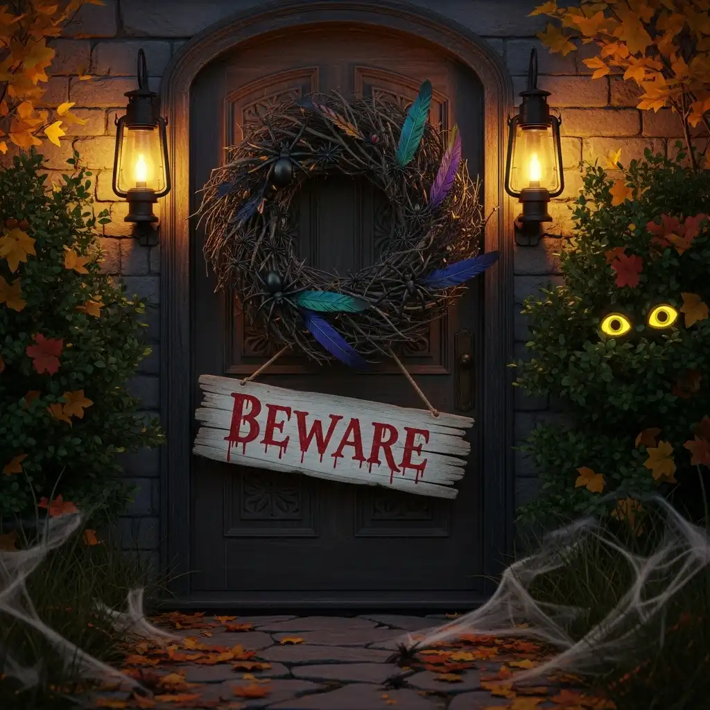 Welcome Guests with a Spooky Door Display