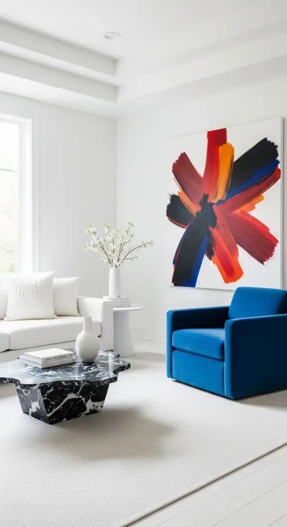 White Living Room Statement Piece