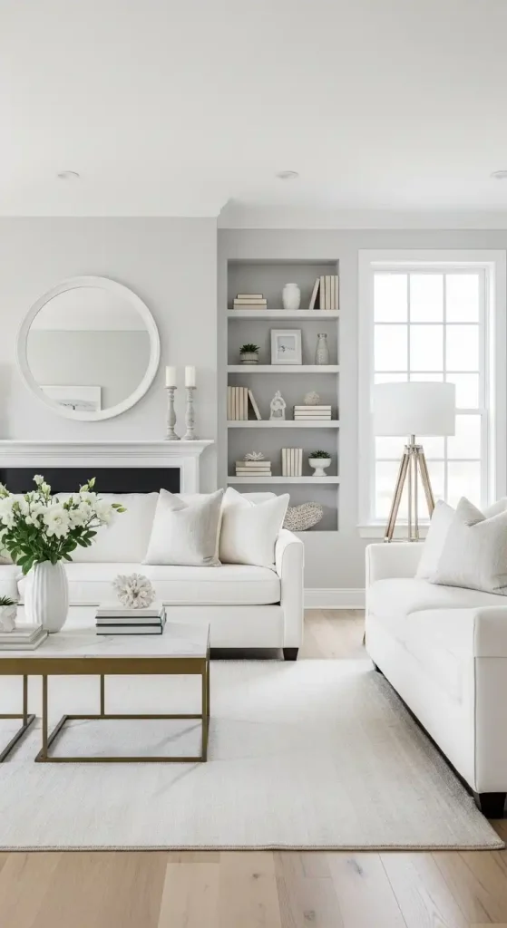 White Living Room with Right White Paint Shade