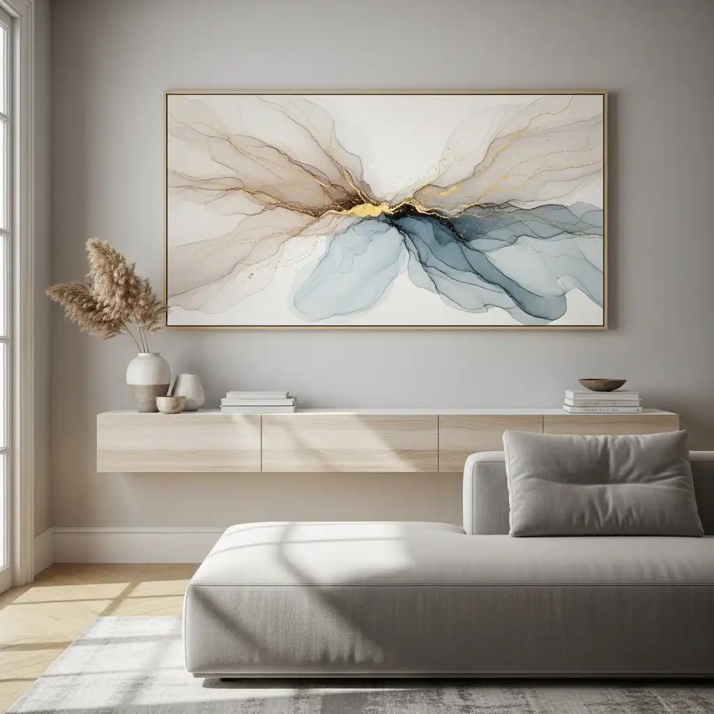 art be styled above a floating console table