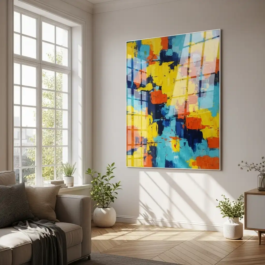 maximize natural light in the room with wall art