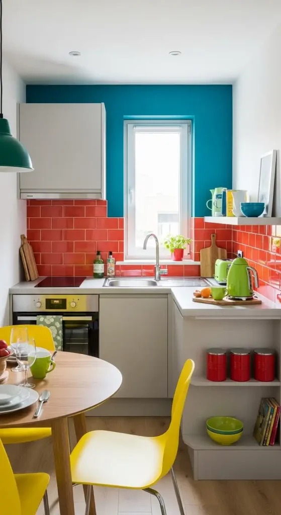 mini kitchen Bold Color Accents