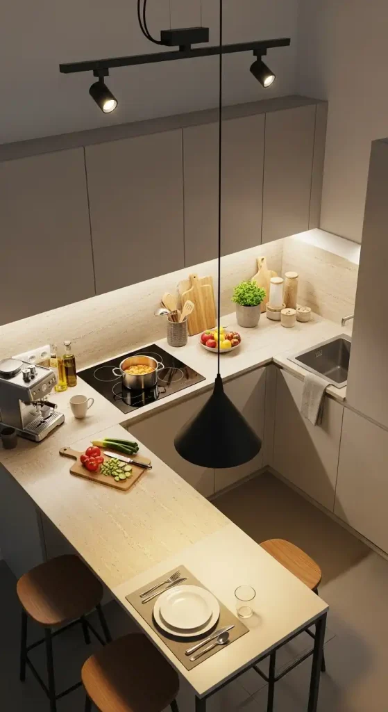 mini kitchen Strategic Lighting