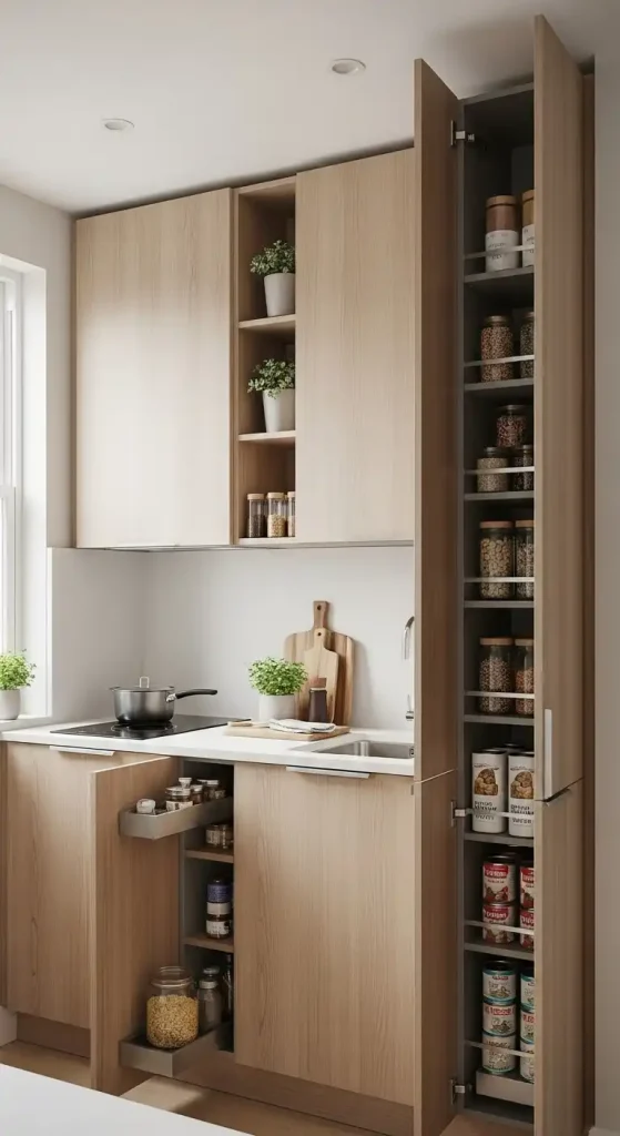mini kitchen Vertical Storage Solutions