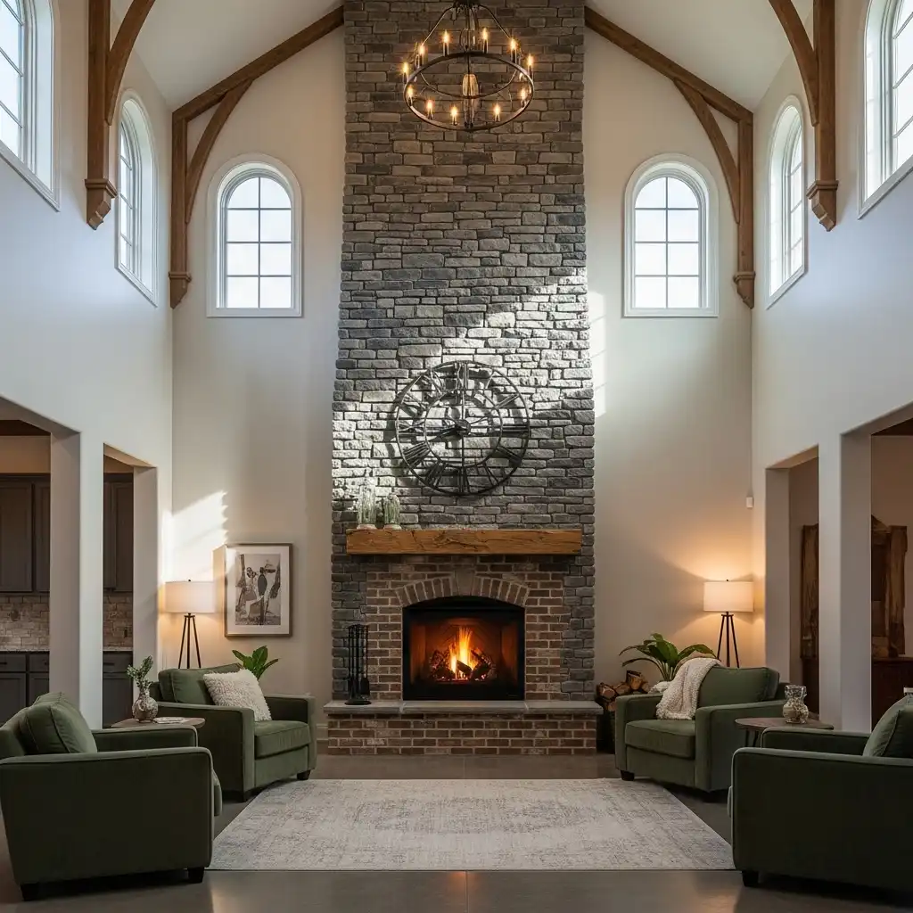 Anchor with a Floor-to-Ceiling Fireplace