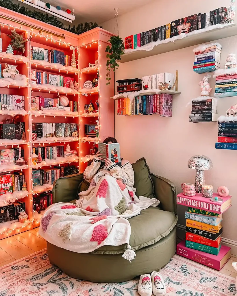 Christmas bedroom Cozy Reading Nook