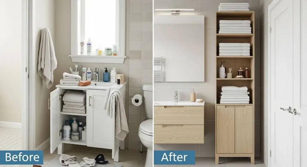 Incorporate a Tall, Linen Tower for Extra Capacity