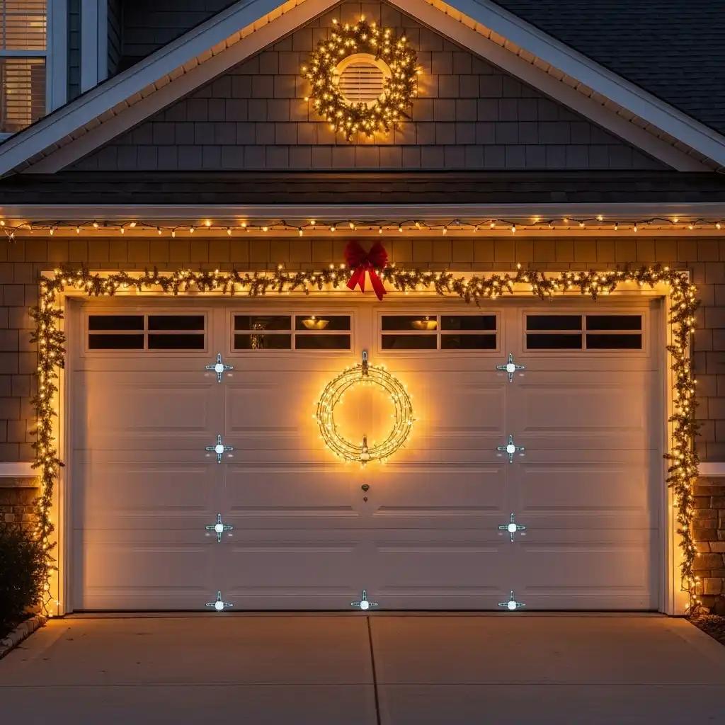 Christmas Lights Exterior House Ideas Creative Garage Door