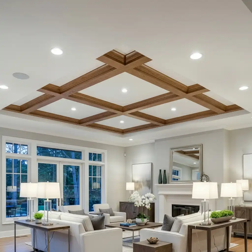 13 Tray Ceiling Beams for Subtle Dimension