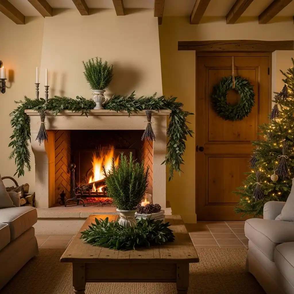French Country Christmas Decor Ideas Botanical & Herbal Accents
