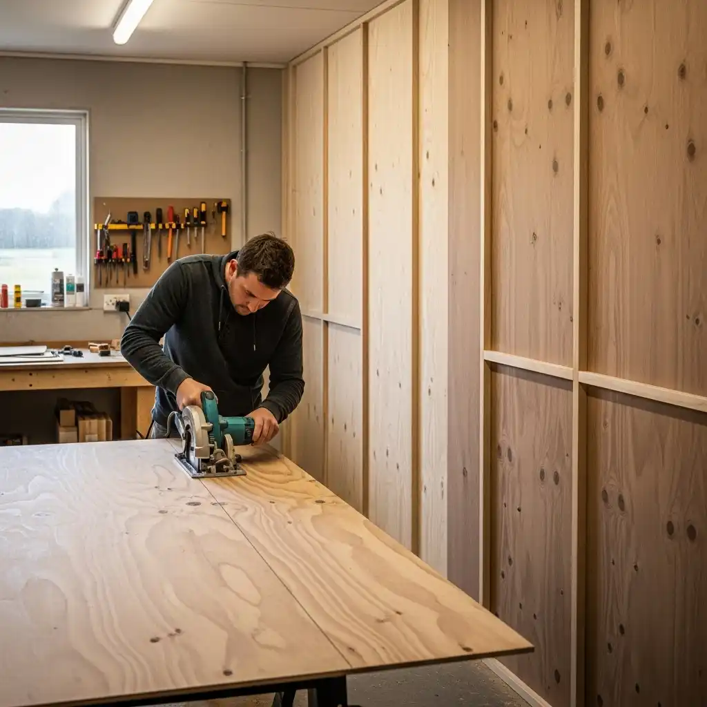 plywood walls Cutting and Finishing