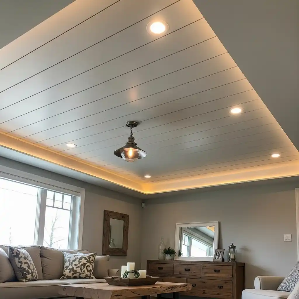 shiplap to hide ceiling imperfections
