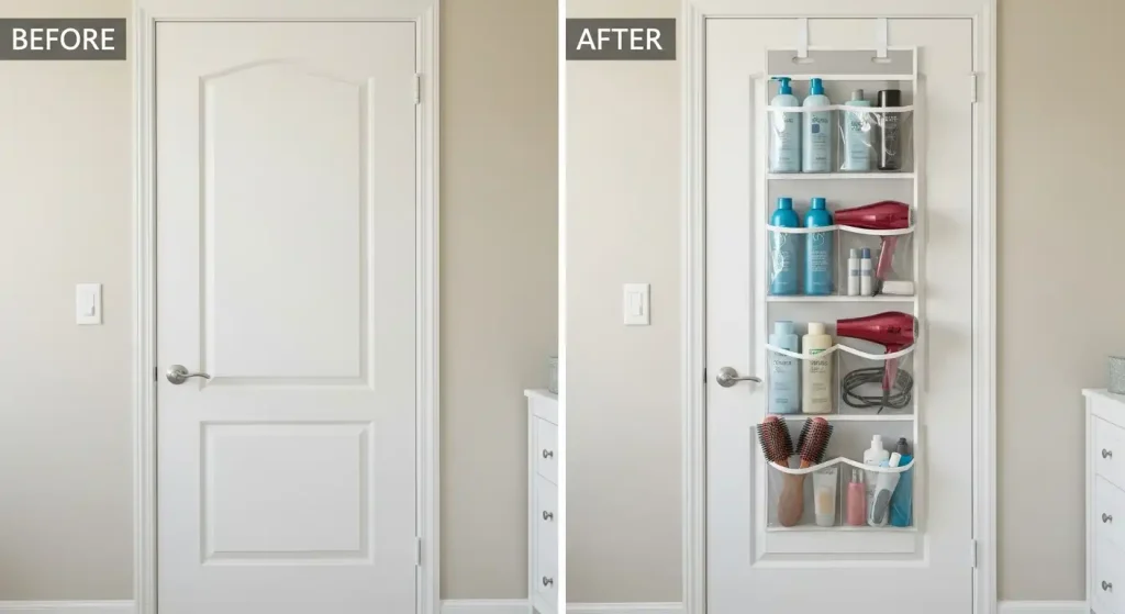 Use the Back of the Bathroom Door for Storage
